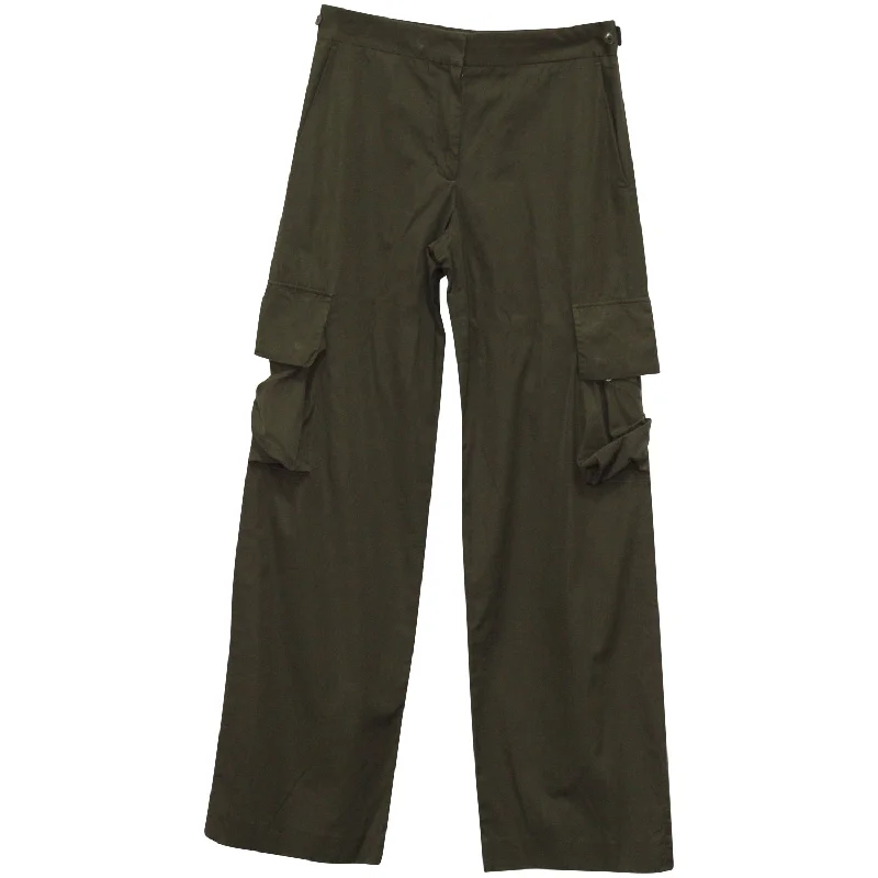 women's mini pantsHelmut Lang Cargo Pants in Khaki Green Cotton