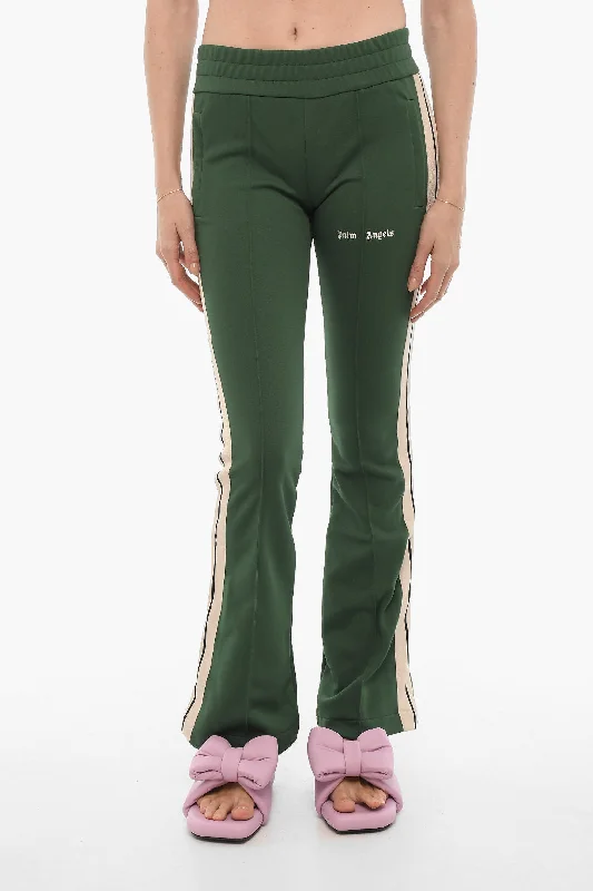 women's petite pantsPalm Angels Flared Joggers with Contrasting Side Band