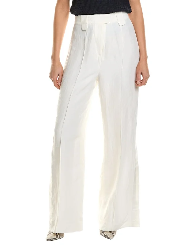 women's insulated pantsTed Baker Wide Leg Tuxedo Linen-Blend Trouser