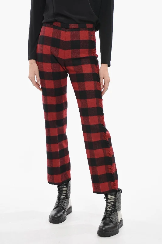 women's plus-size pantsWoolrich Stretch Wool Pants with Check Pattern