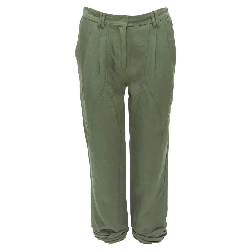 women's warm pantsAlexander Wang Twill Panelled Back Pockets Ruched Hem Safari Pants