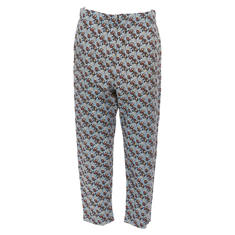 women's insulated pantsMarni Silk Floral Drop Crotch Casual Cropped Pants