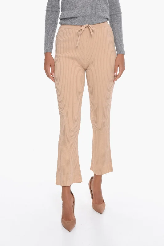 women's chic pantsNanushka Ribbed Viscose-knit LYKKE Flared Pants