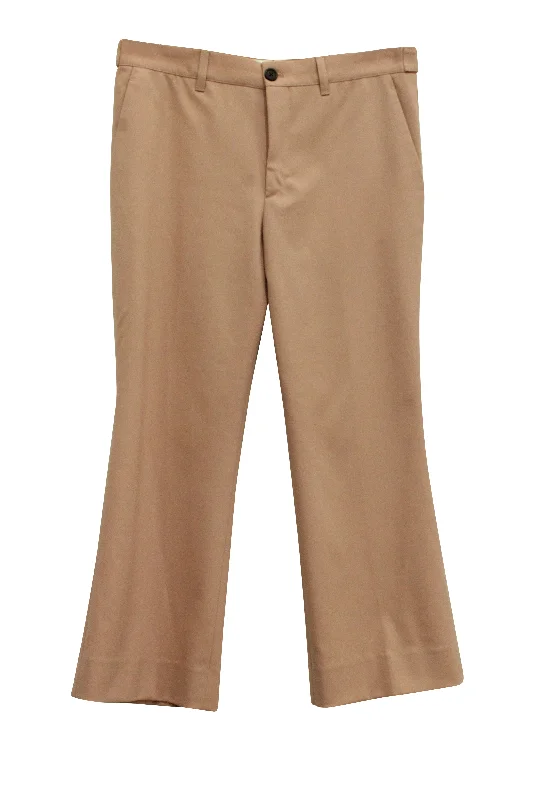 women's checkered pantsMiu Miu Flare Pants in Dusty Pink Wool