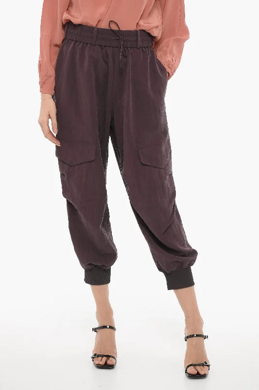 women's tactical pantsY-3 by Yohji Yamamoto ADIDAS Wide Leg Cargo Pants with Elastic Waistband