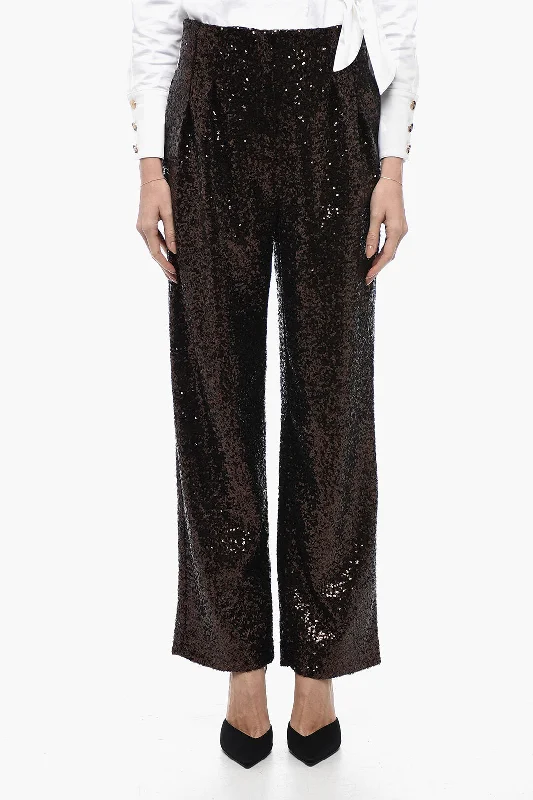 women's corduroy pantsIn The Mood For Love Sequined CLYDE Pants with Wide Leg