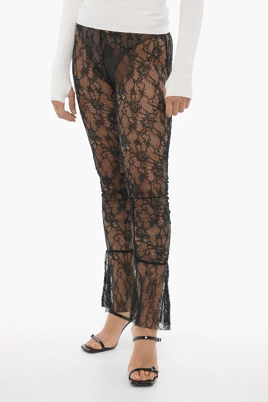 women's velvet pantsAdriana Hot Couture Macrame' Lace Sheer Pants