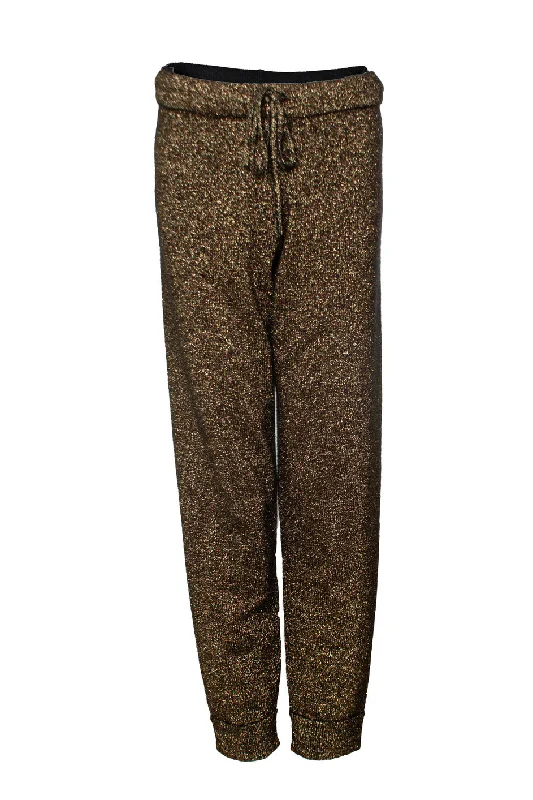 women's spring pantsMetallic lurex jogging trousers