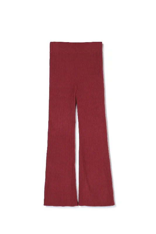 women's trendy pantsWomen's High Waist Ribbed Trouser In Red