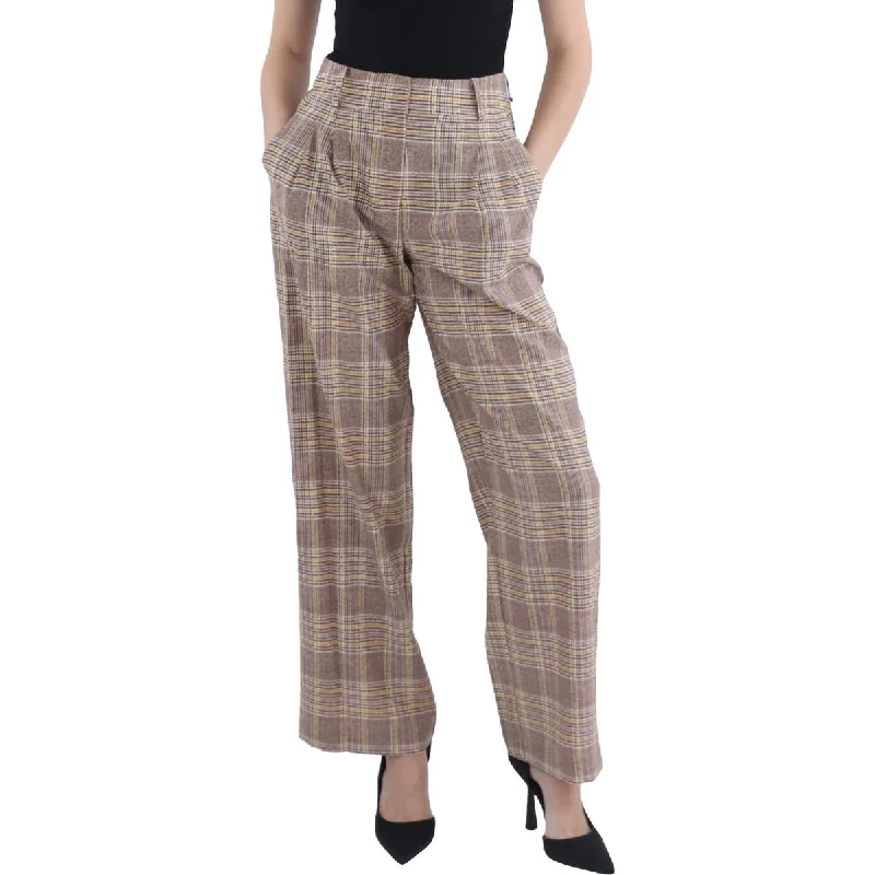 women's timeless pantsWomens Houndstooth High Rise Wide Leg Pants