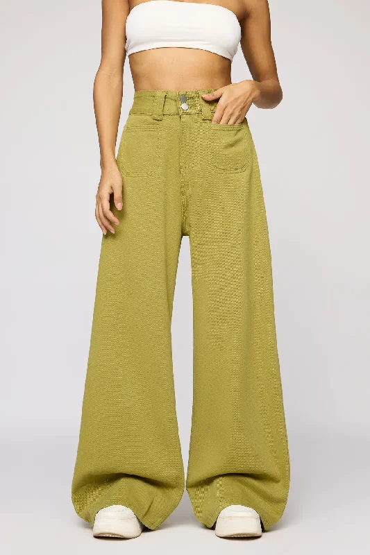 women's short denim jeansSpring Green Denim Korean Pants