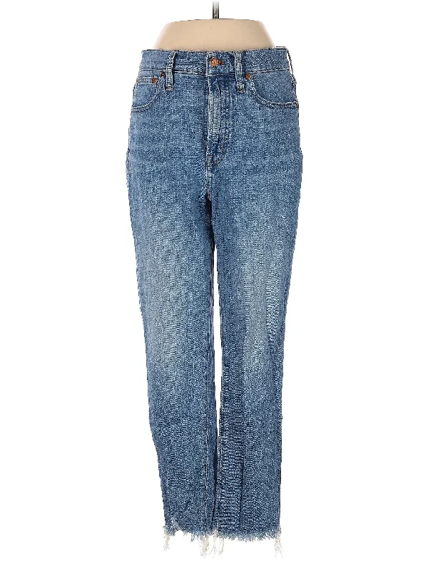 women's denim jeans with functional pocketsMid-Rise Straight-leg Jeans in Medium Wash