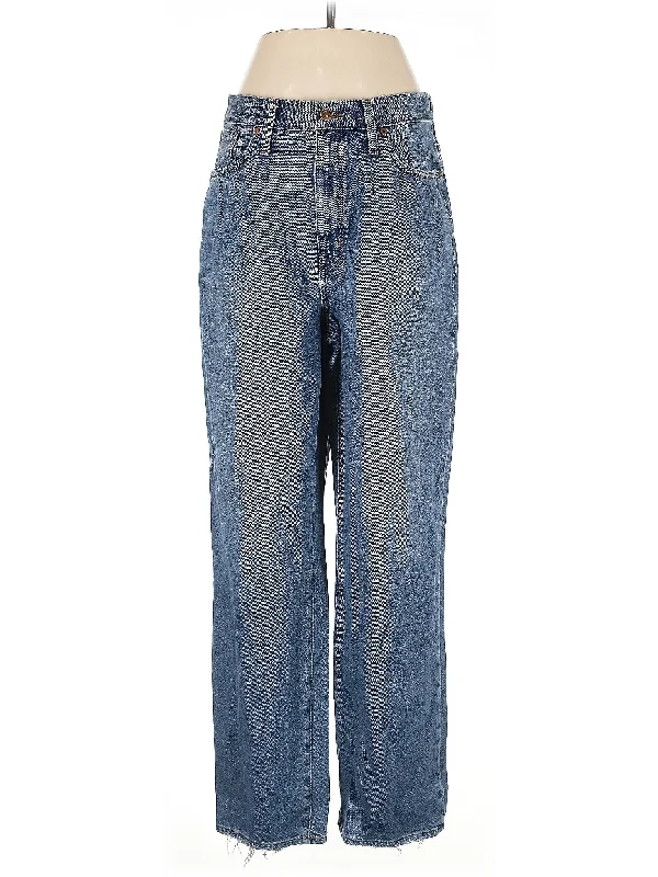 women's denim jeans with embroideryMid-Rise Wide-leg Jeans in Medium Wash