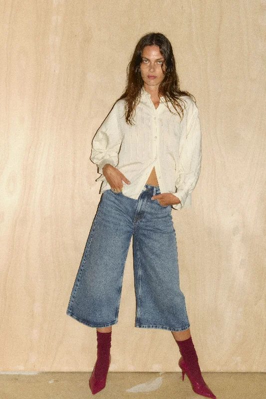 women's denim jeans for a night at the clubTRW-Mandela Culotte Jeans Wash Perugia Vintage