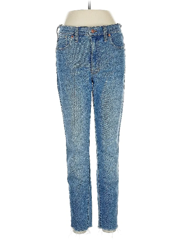 women's denim jeans with raw hemsMid-Rise Boyjeans Jeans in Light Wash