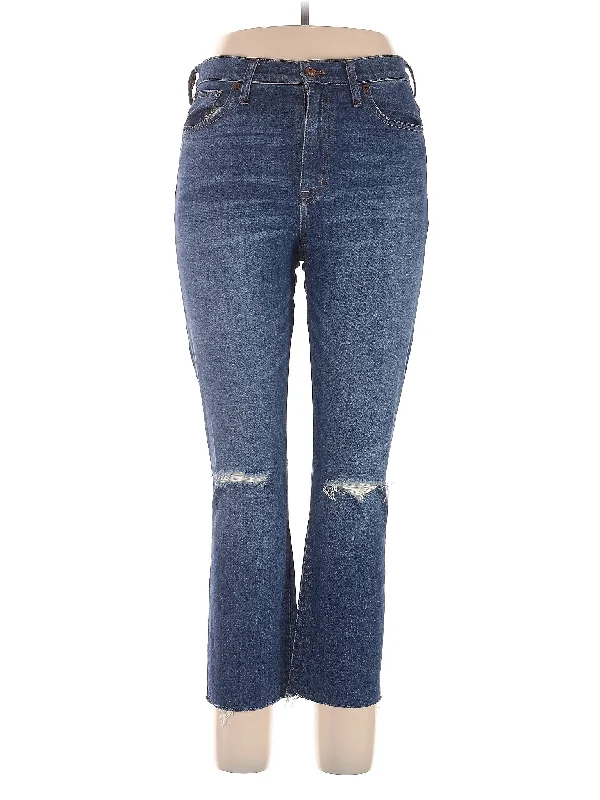 women's elastic waist denim jeansHigh-Rise Bootleg Jeans