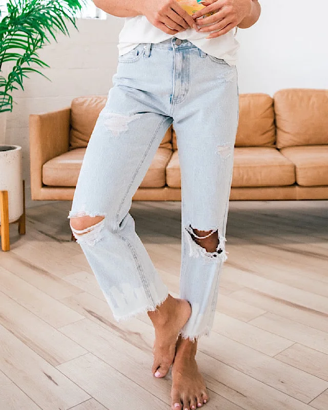 women's denim jeans with distressed back pocketsKanCan Hailey Distressed Bleached Jeans FINAL SALE