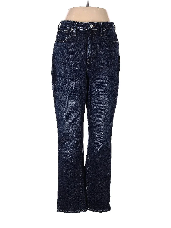 women's black denim jeansMid-Rise Bootleg Jeans in Dark Wash