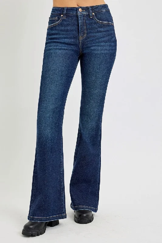 women's slim-fit denim jeansRISEN Full Size High Rise Flare Jeans with Pockets