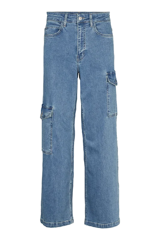 women's denim jeans for tall womenEnya Cargo Pants - Denim Blue