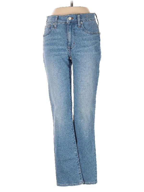 women's denim jeans for springHigh-Rise Straight-leg Jeans in Light Wash