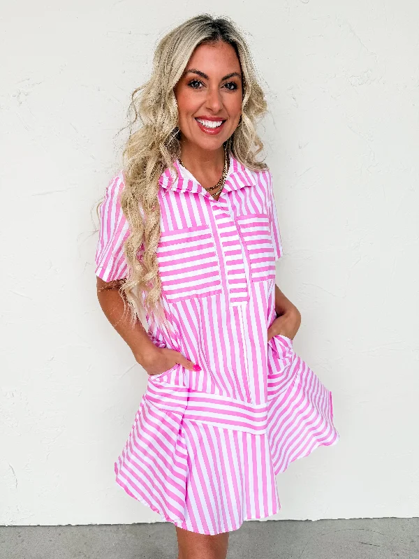 designer Mimi dresses under $100What Is Love Striped Mini Dress