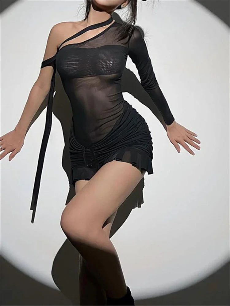 size-inclusive Mimi dresses for all body typesSheer See Through Long Sleeve Mini Dresses