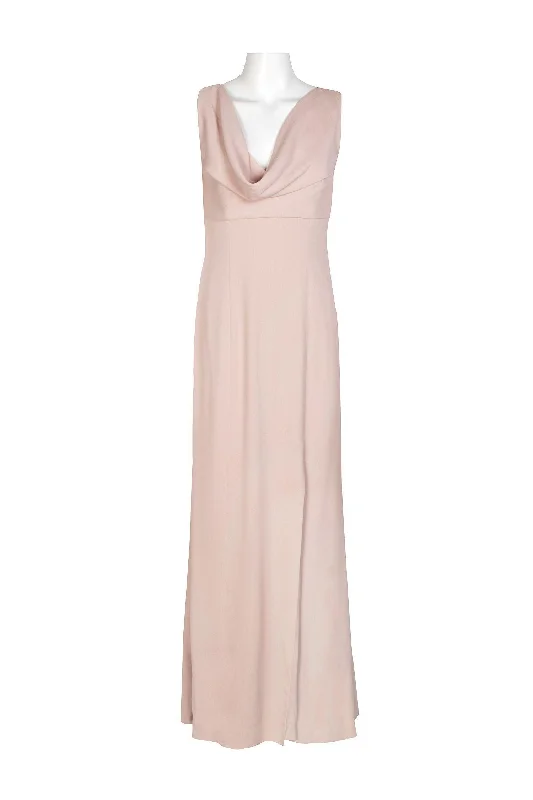 Sleeveless Dress With Short SkirtAdrianna Papell AP1E208634 Cowl Neck Sleeveless Crossed Back Slit Formal Crepe Dress