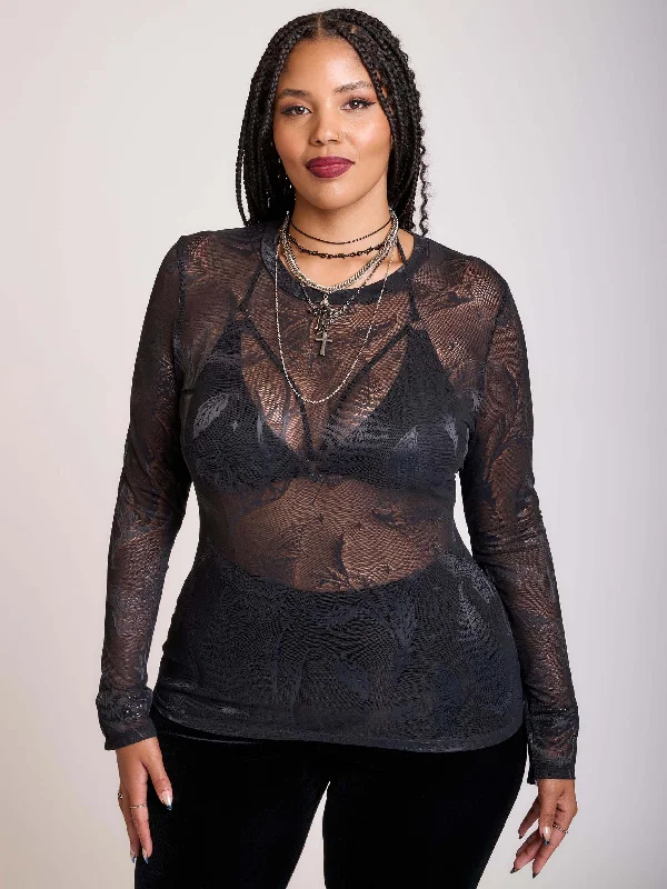 women's tops for those who refuse to compromise on styleBat Mesh Top