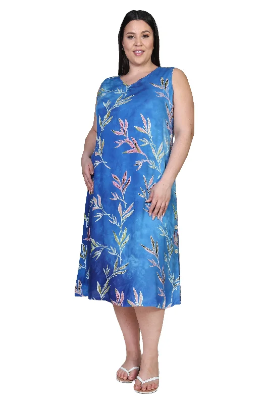 Sleeveless Dress With BeltPlus Size La Cera Sleeveless V-Neck Dress