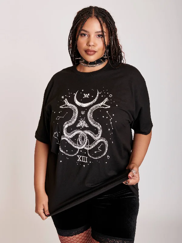 women's tops for black-tie affairsCosmic Snake T-shirt