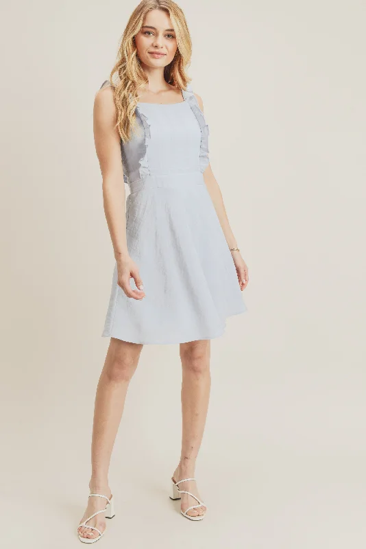 Sleeveless Dress MiniShort Sleeveless Frilled Strap Dress