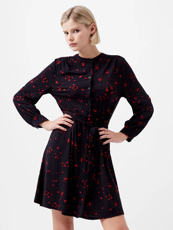 Fitted Long Sleeves DressFloramour Meadow Long Sleeve Tie Dress