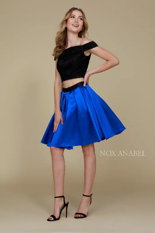 themed party dressesHomecoming Short Two Piece Set Dress Royal/Black