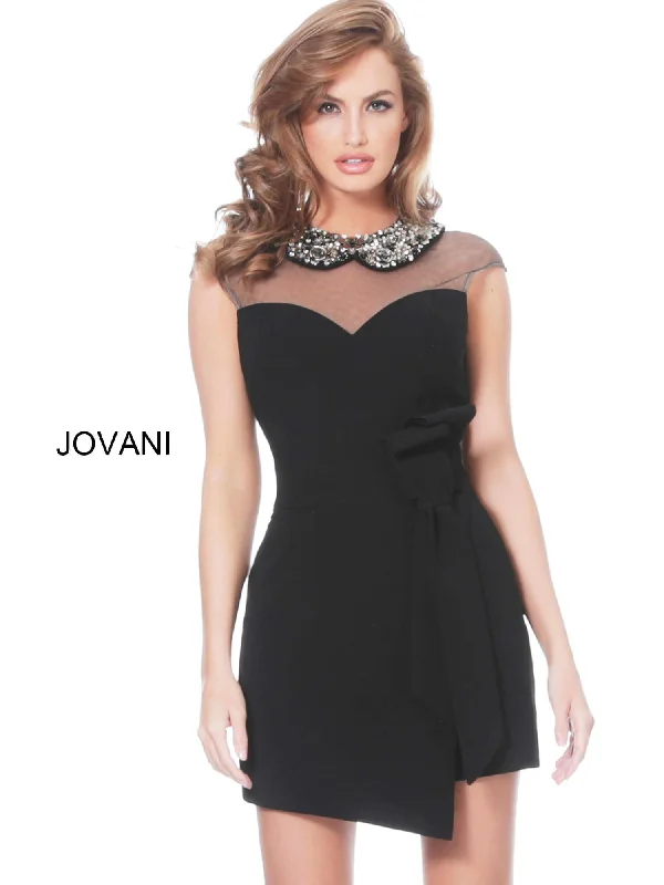 Sleeveless Dress In KnitJovani 03660 Sleeveless Short Dress