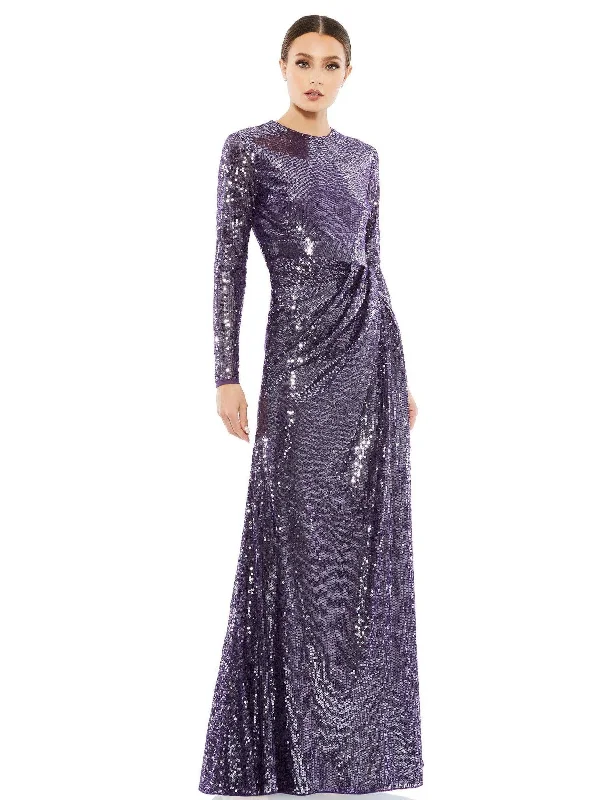 Formal Long Sleeves Sheath DressMac Duggal 10824 Formal Long Sleeve Sequins Dress Sale