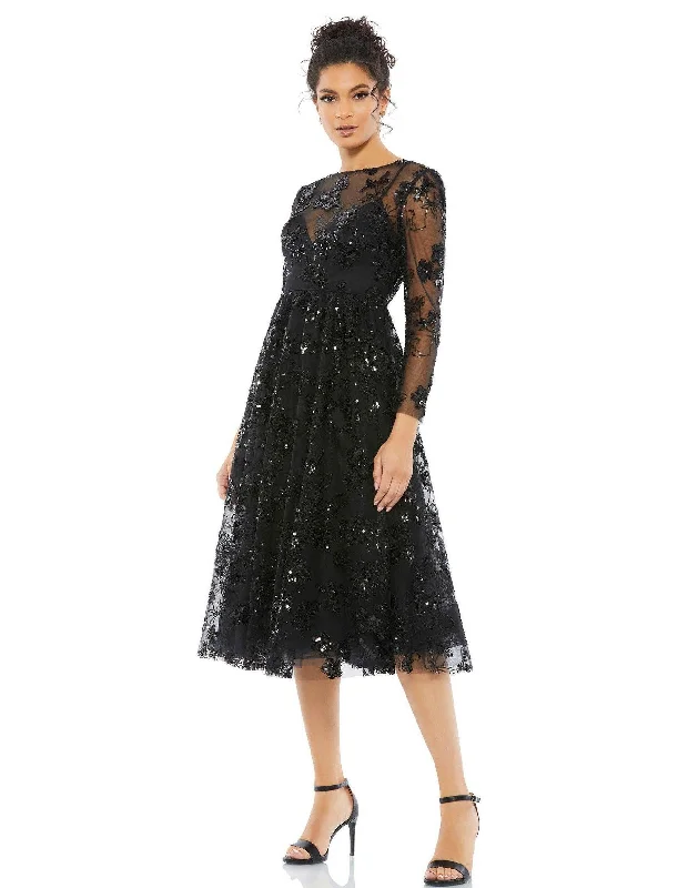 Fabulous Long Sleeves Party DressMac Duggal 67951 Long Sleeve Floral Cocktail Dress Sale