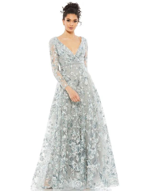 flowy wedding dressesMac Duggal 67869 Long Mother of the Bride Dress