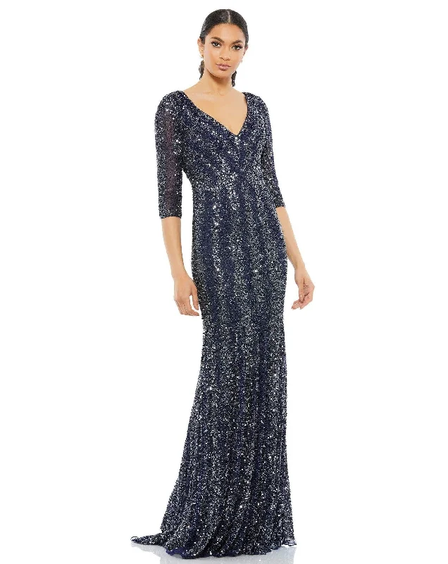 maxi dresses with halter necksMac Duggal 4247 Long Sleeve Formal Long Dress