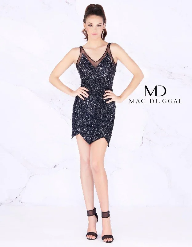 Sleeveless Dress BridesmaidMac Duggal 4085 Short Sleeveless Cocktail Dress