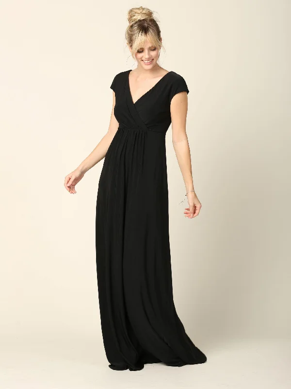 chiffon wedding dressesMother of the Bride V Neck Long Formal  Dress