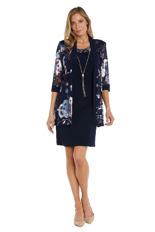 Sleeveless Dress In TulleR&M Richards 9776 Short Sleeveless Floral Sheer Jacket Dress