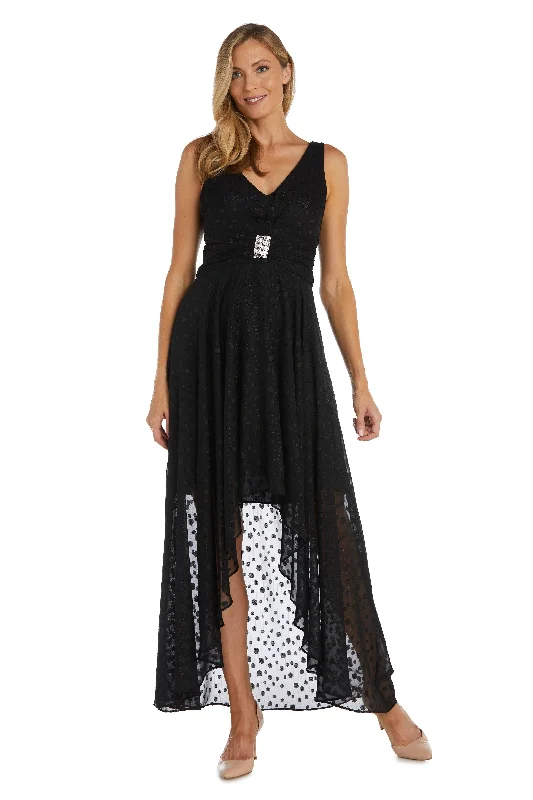 Sleeveless Dress In LaceR&M Richards 9714 High Low Sleeveless Chiffon Dress