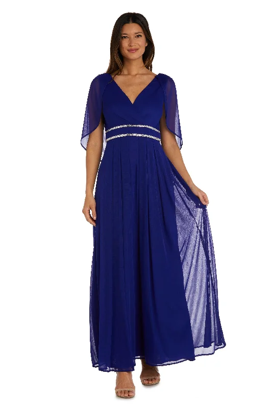 maxi dresses with lace-up detailsR&M Richards 2770P Long Formal Petite Capelet Dress