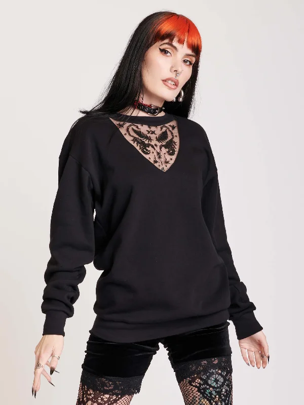 women's tops made from cottonScorpion Embroidered Sweatshirt