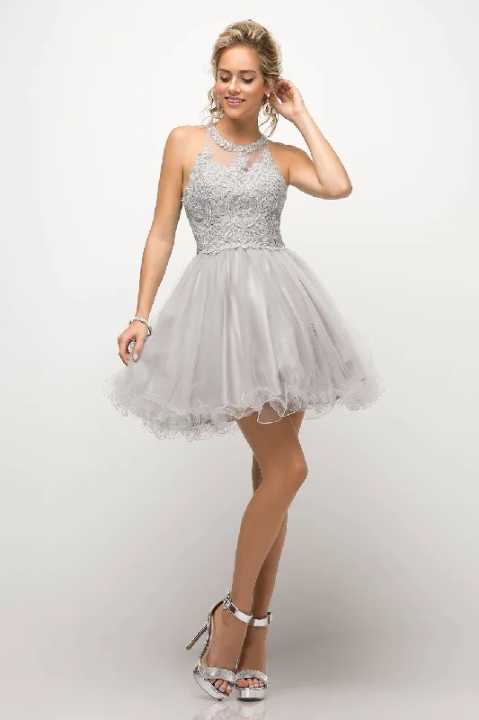 custom-made party dressesSilver S Cinderella Divine UJ0119 Short Sleeveless Homecoming Dress Sale