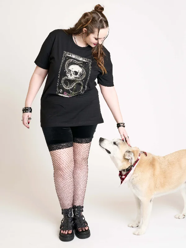 women's tops with built-in brasSnake & Skull Death Tarot T-shirt