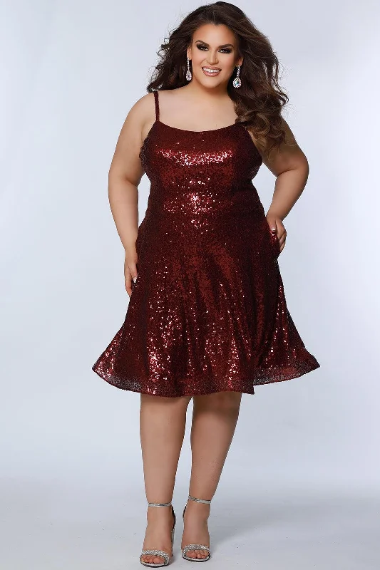 prom party dressesSydneys Closet SC8122 Homecoming Short Plus Size Dress