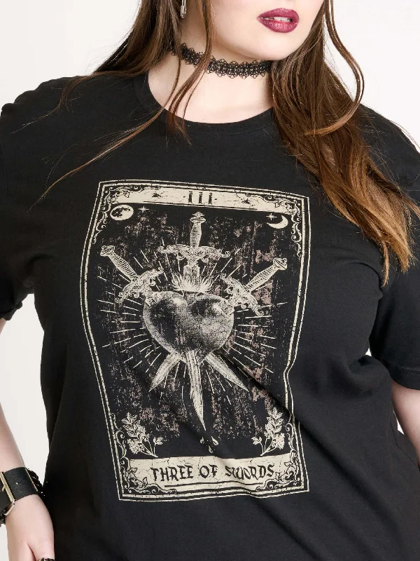 women's tops for evening soireesThree of Swords T-shirt