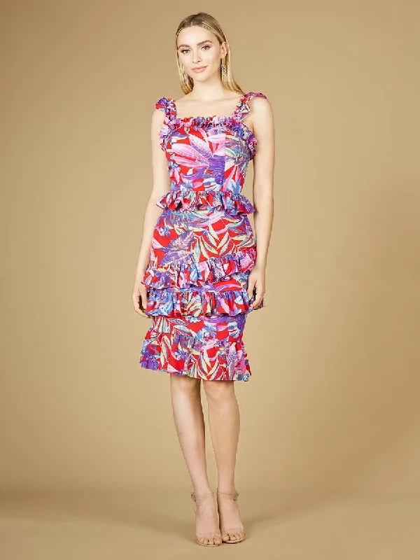 Sleeveless Dress MinimalistLara Dresses 29267 Sleeveless Printed Cocktail Dress